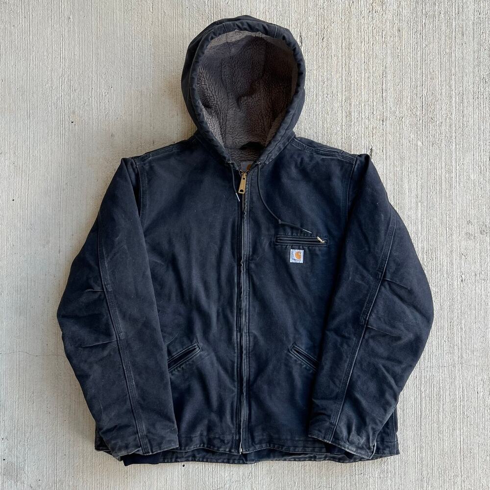 Carhartt WOMENS WJ141 black hooded work wear jacket